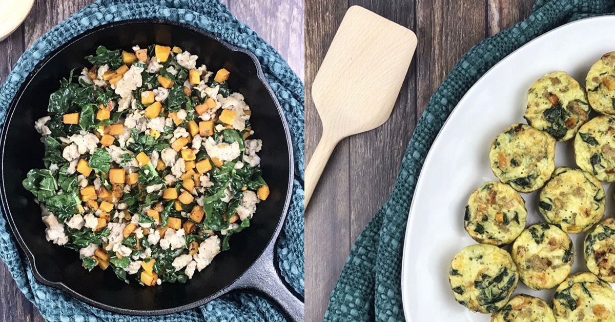 Butternut Squash, Sausage ‘n’ Kale Egg Muffins
