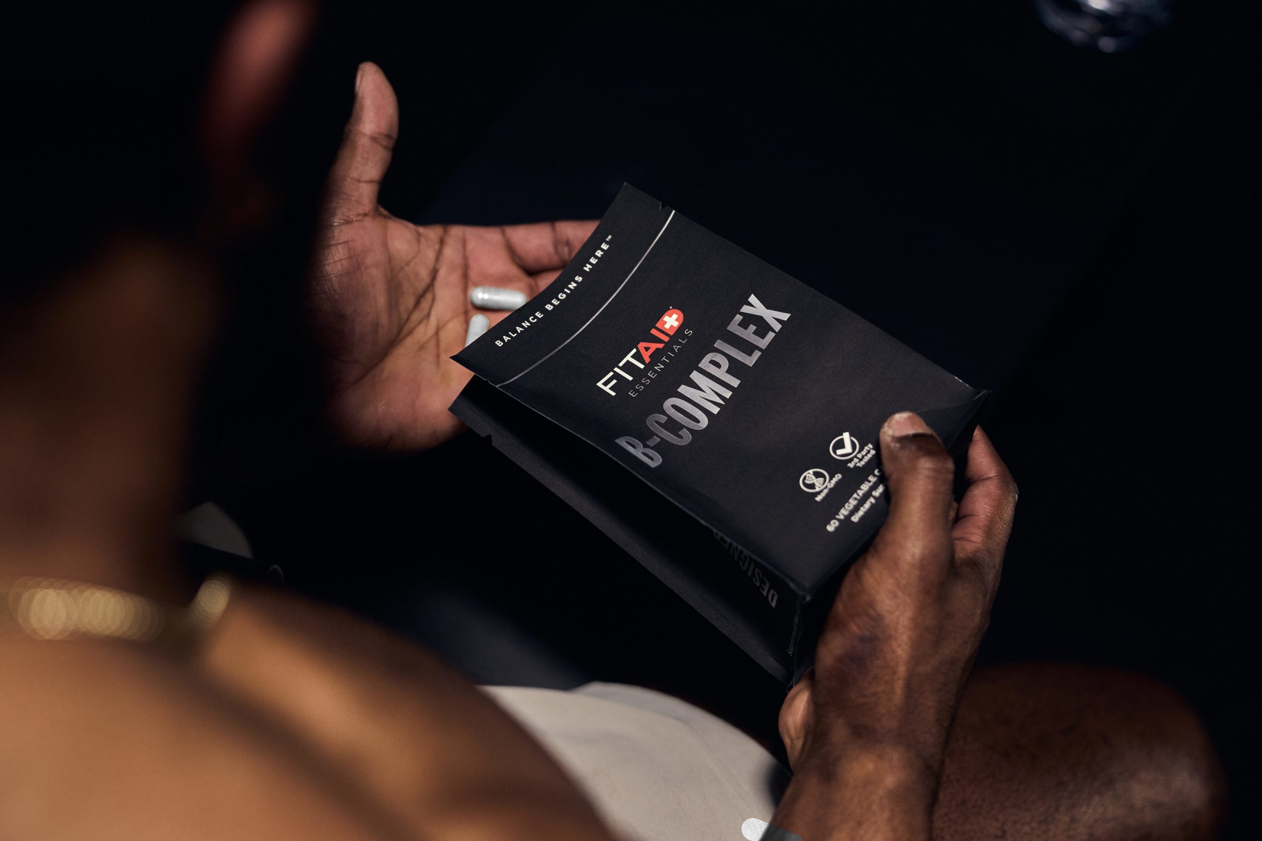 FITAID Essentials B-Complex: A BRIGHTER DAY. SUPPORTING ENERGY PRODUCTION, BRAIN HEALTH AND METABOLISM